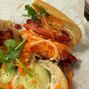 Red chunks of chicken