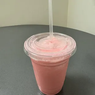 Chemical tasting "strawberry" smoothie
