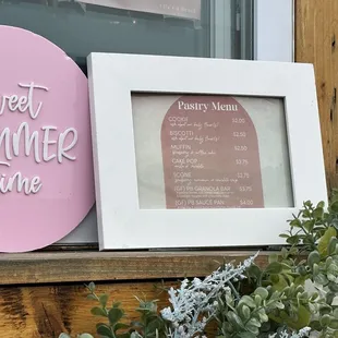 Pastry Menu