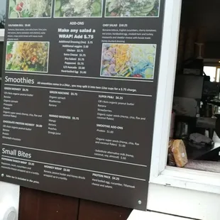 a menu for a restaurant