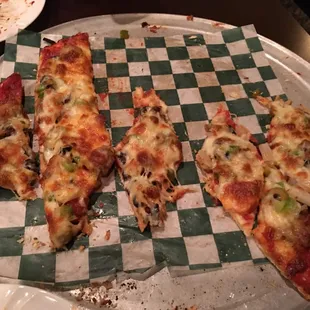 Latuff's Supreme Pizza dinner tonight!  After.  Ordered a 14" so we could have leftovers!