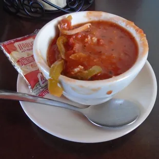 Cajun style tomato basil soup, daily special.