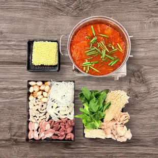 Kim chi hotpot with intestines