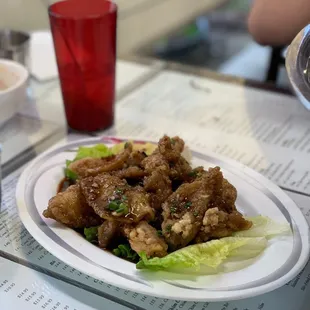 Muc chien w/ tamarin and garlic