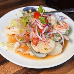 Yum Talay (lime salad with seafood)