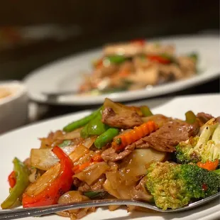 Drunken Noodles and Ginger Chicken