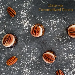 Caramelized pecan nested on an almond paste and date creates the perfect sweet delight. Now available as part of the Le Cadeau Parfait