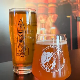 a glass of beer and a glass of beer