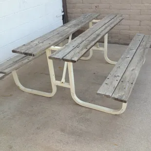 Bench outback in the playground area