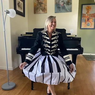 Laura having fun at the piano