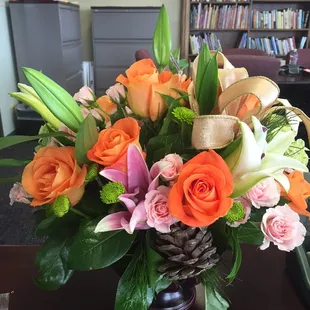 The arrangement delivered to my wife at UTEP.  Beautiful and on-time!