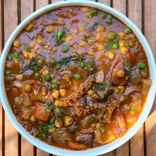 a bowl of vegetable stew