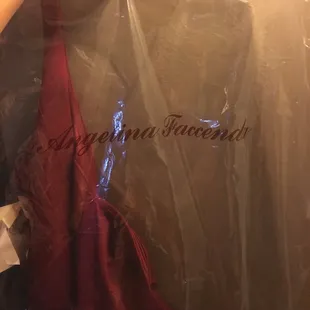 How they handed me my dress!