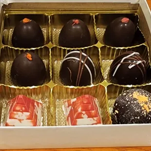 9 piece truffle box.