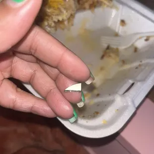 A piece of blade I almost swallowed.