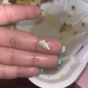 A piece of blade I almost swallowed.