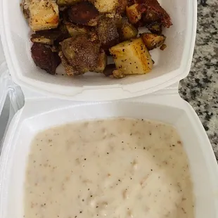 Home fries and side of gravy