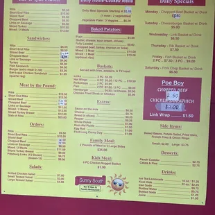 New menu