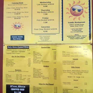 menu (from walk-up counter outside)