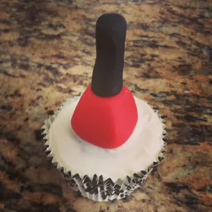 Red nail polish fondant topper