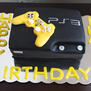 Playstation 3 Cake with Chocolate Controller