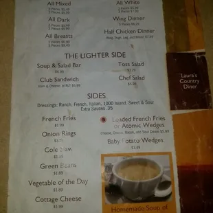 a menu for a restaurant