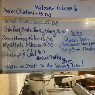 a menu for a restaurant