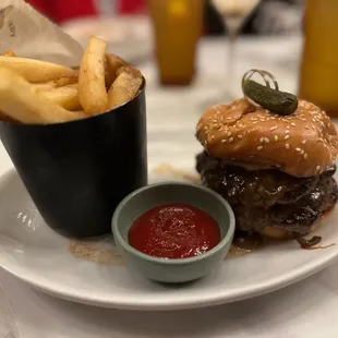 Pup Burger with Chunky Fries