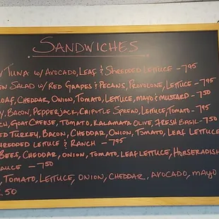 Sandwich Menu