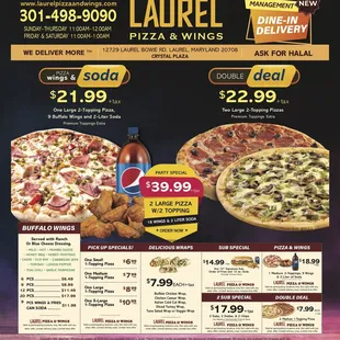 prices of pizza and wings