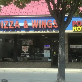 the front of the restaurant