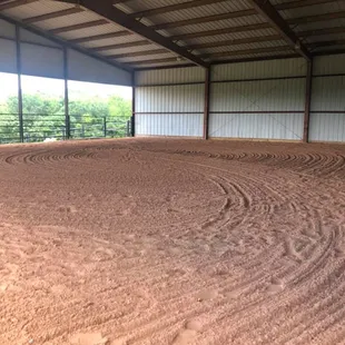 Our indoor arena lets us teach lessons no matter what the weather!