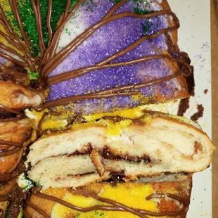 Nutella filled king cake slice