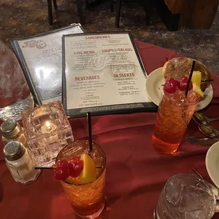 Our table and vodka collins...so pretty!