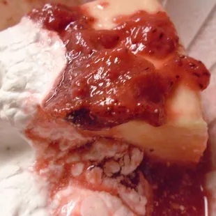 New York style cheesecake, close-up.