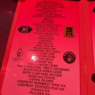 menu