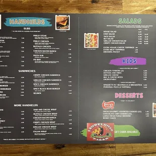 New Menu for Laurelville Pizza.  Also offer cauliflower crust!