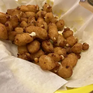 Beer battered cheese curds. Hot and fresh!