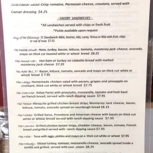 Front Menu