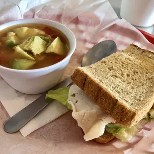 The Desiree Club half sandwich &amp; cup of Tortilla Soup.