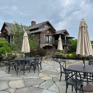 tables and umbrellas