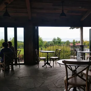 a view of the vineyard from the restaurant