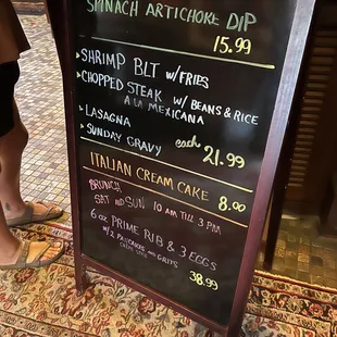 menu