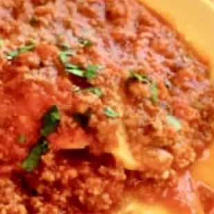 Loretta&apos;s Lasagna! Look at that Red Sauce!