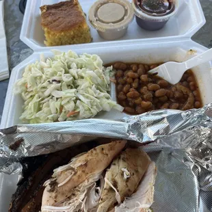 Two meat combo chicken &amp; brisket