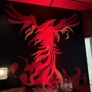 Phoenix wall art inside the restaurant. We love phoenixes so this was the only pic I snagged.