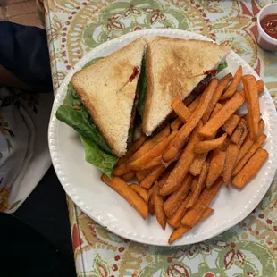 BLT and sweet potato fries