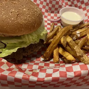 Burger of the Month: Butter Garlic Bacon Burger. It was delicious!! Service staff are friendly and attentive! Family owned business.