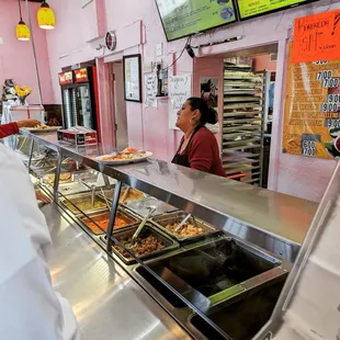 a woman ordering food