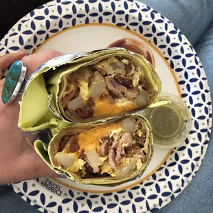 Breakfast Burrito with bacon